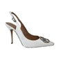 Giuseppe Zanotti Embellished White Sling-Back Heels. Size: 39.5